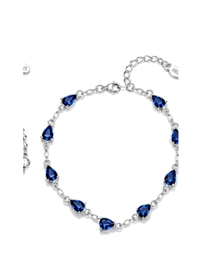 Ocean Blue Teardrop Anklet