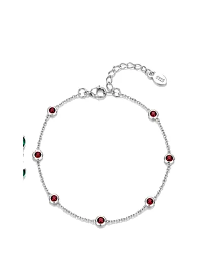 Ruby Bezel Anklet