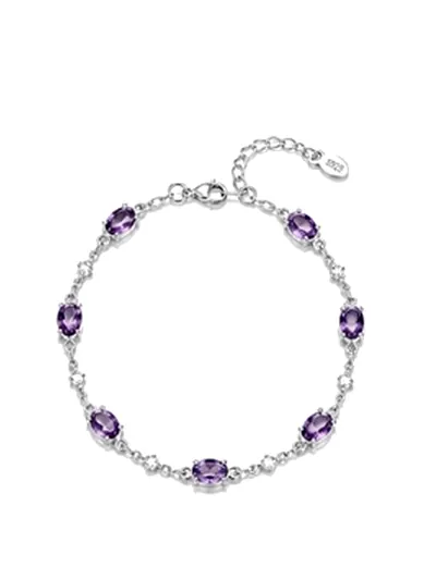 Amethyst Oval Anklet