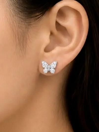Papillon Stud Worn